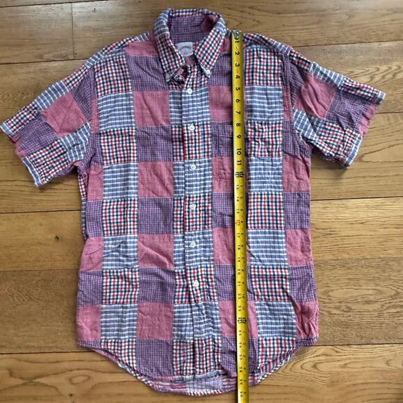 Brooks Brothers Original Polo Shirt SZ S Red White Blue Madres Preppy 4th July - Picture 8 of 10